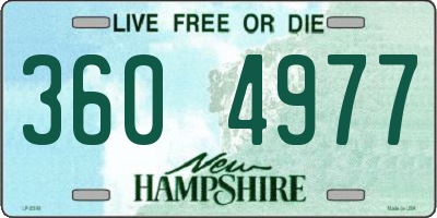 NH license plate 3604977