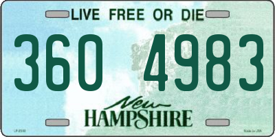 NH license plate 3604983