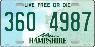 NH license plate 3604987