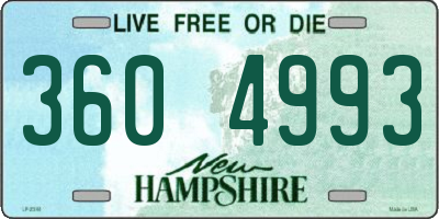 NH license plate 3604993
