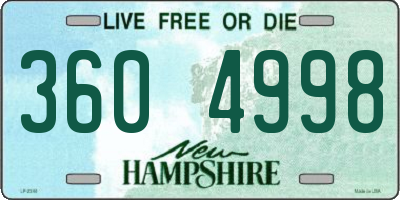 NH license plate 3604998