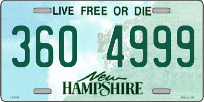 NH license plate 3604999