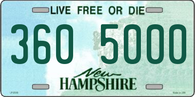 NH license plate 3605000