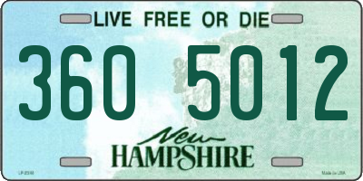 NH license plate 3605012