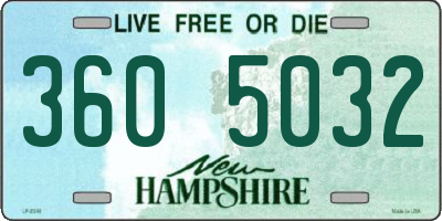 NH license plate 3605032