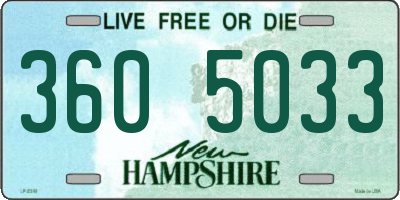 NH license plate 3605033