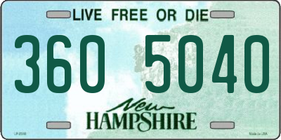 NH license plate 3605040