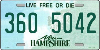 NH license plate 3605042