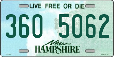 NH license plate 3605062