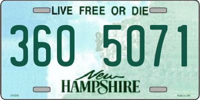 NH license plate 3605071