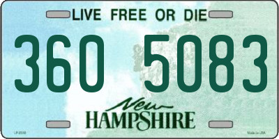 NH license plate 3605083
