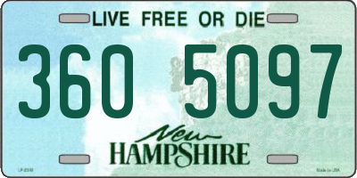 NH license plate 3605097