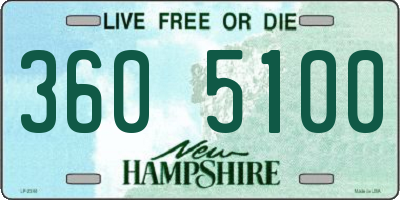NH license plate 3605100