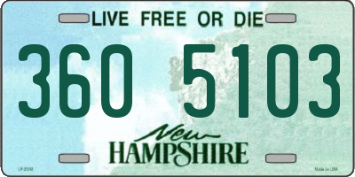 NH license plate 3605103