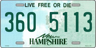 NH license plate 3605113