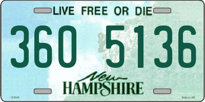 NH license plate 3605136