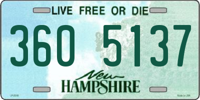 NH license plate 3605137