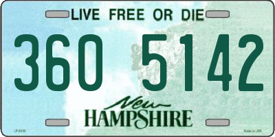 NH license plate 3605142