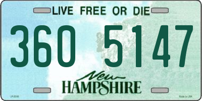 NH license plate 3605147