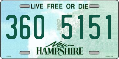 NH license plate 3605151