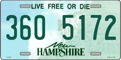 NH license plate 3605172