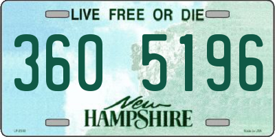 NH license plate 3605196
