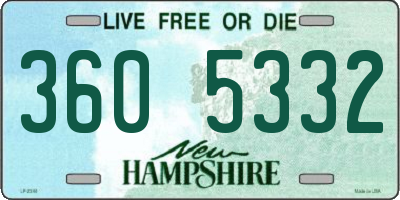 NH license plate 3605332