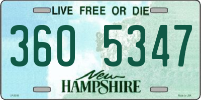 NH license plate 3605347