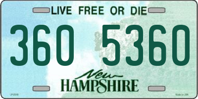 NH license plate 3605360