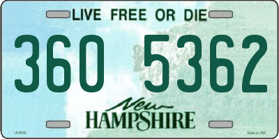 NH license plate 3605362