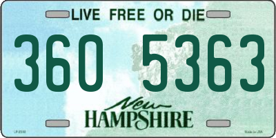 NH license plate 3605363