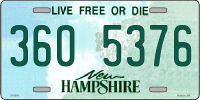 NH license plate 3605376
