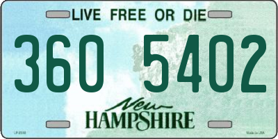 NH license plate 3605402
