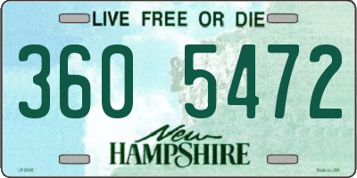 NH license plate 3605472