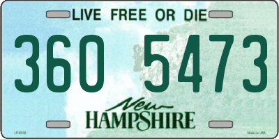NH license plate 3605473