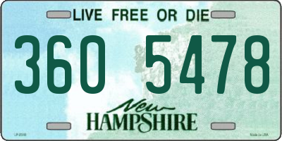 NH license plate 3605478
