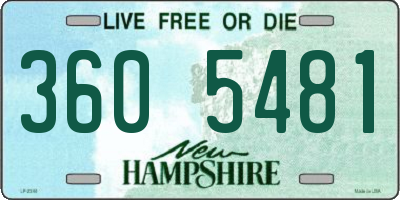 NH license plate 3605481
