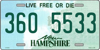 NH license plate 3605533