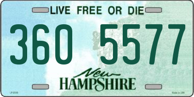 NH license plate 3605577