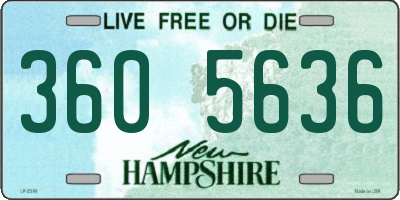 NH license plate 3605636