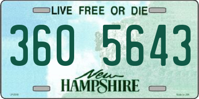 NH license plate 3605643