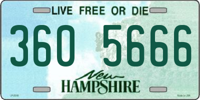 NH license plate 3605666