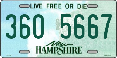 NH license plate 3605667