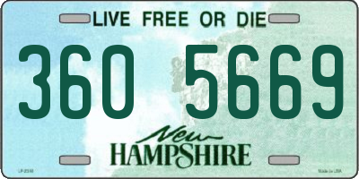 NH license plate 3605669