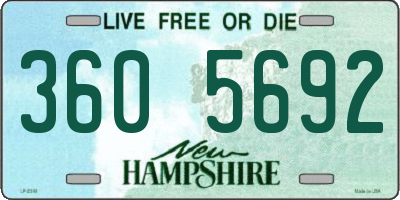 NH license plate 3605692