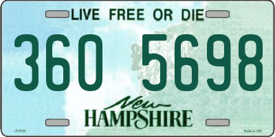 NH license plate 3605698