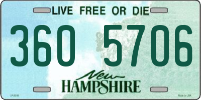 NH license plate 3605706