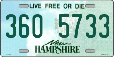 NH license plate 3605733