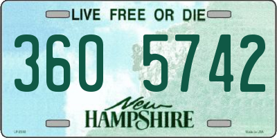 NH license plate 3605742