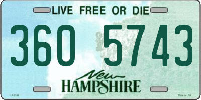 NH license plate 3605743